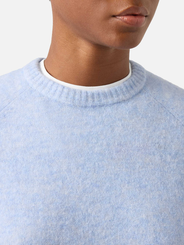 Light blue Ammy soft alpaca wool blend crewneck knit