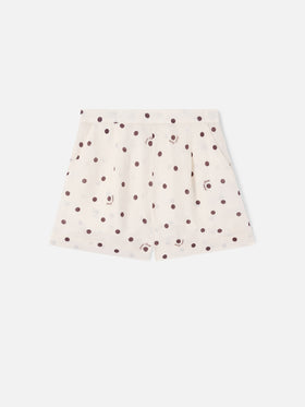 Amani linen shorts with polka dots print