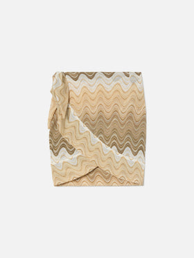 Beige Angie degradé raschel pareo skirt