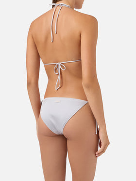 Bikini Annabelle Virgo argento con dettagli strass