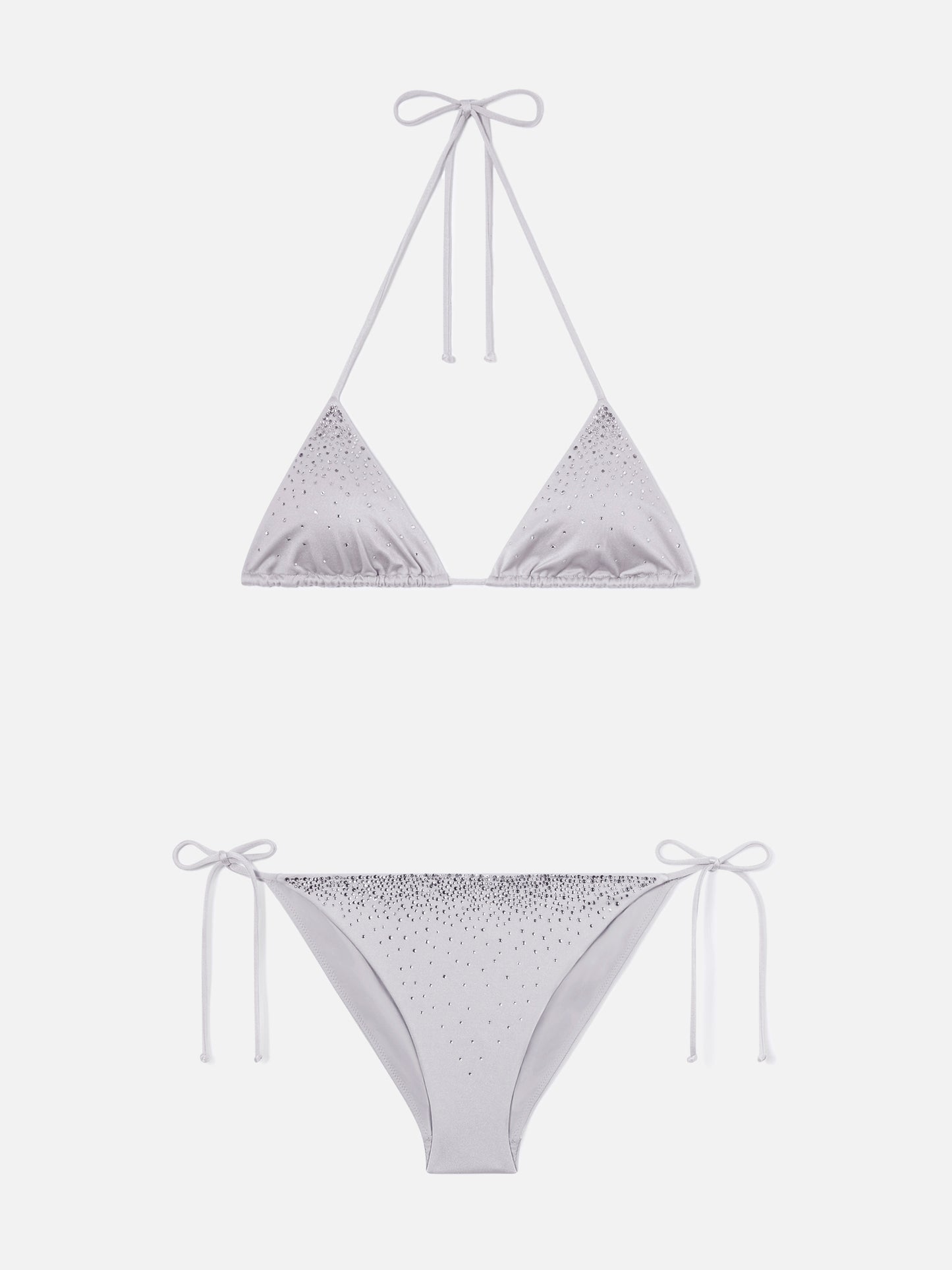 Bikini Annabelle Virgo argento con dettagli strass