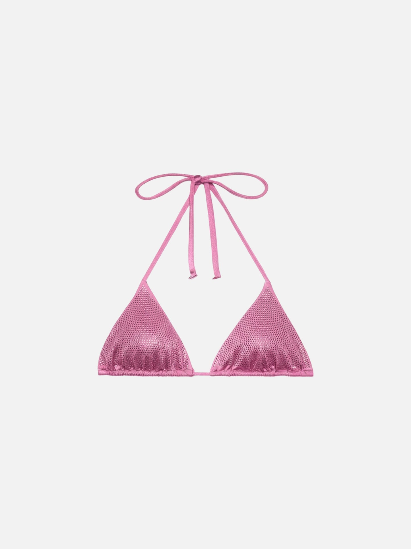 Annabelle sliding triangle bikini top with pink rhinestones