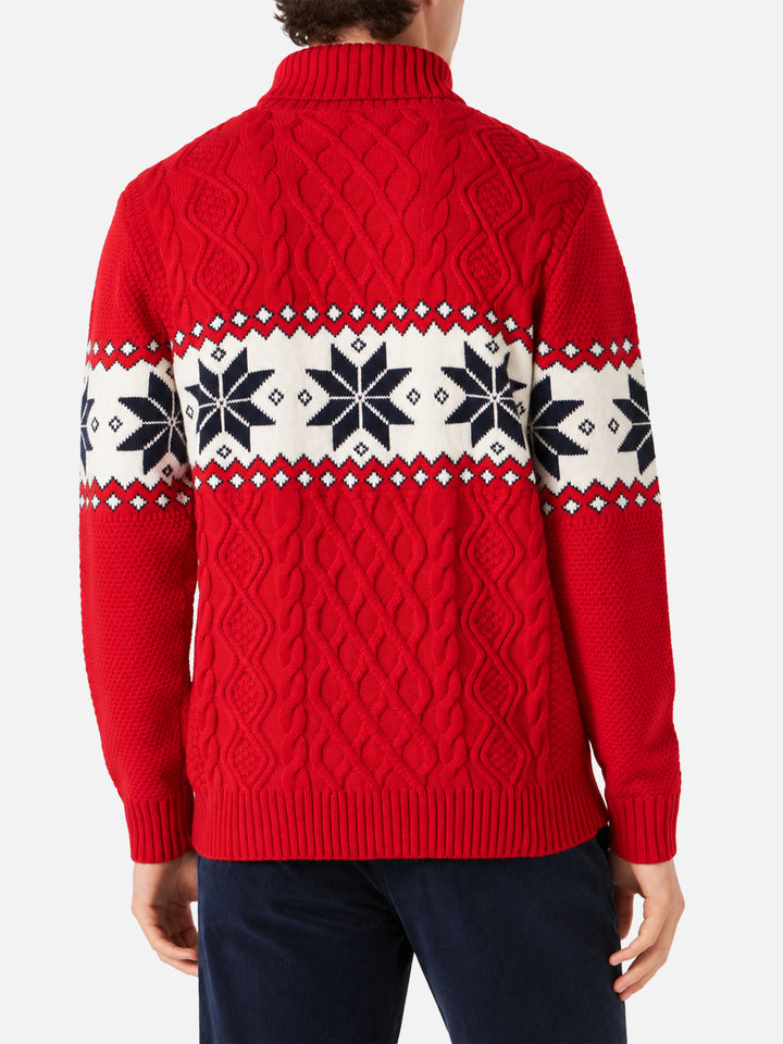 Half-turtleneck sweater with Cortina lettering
