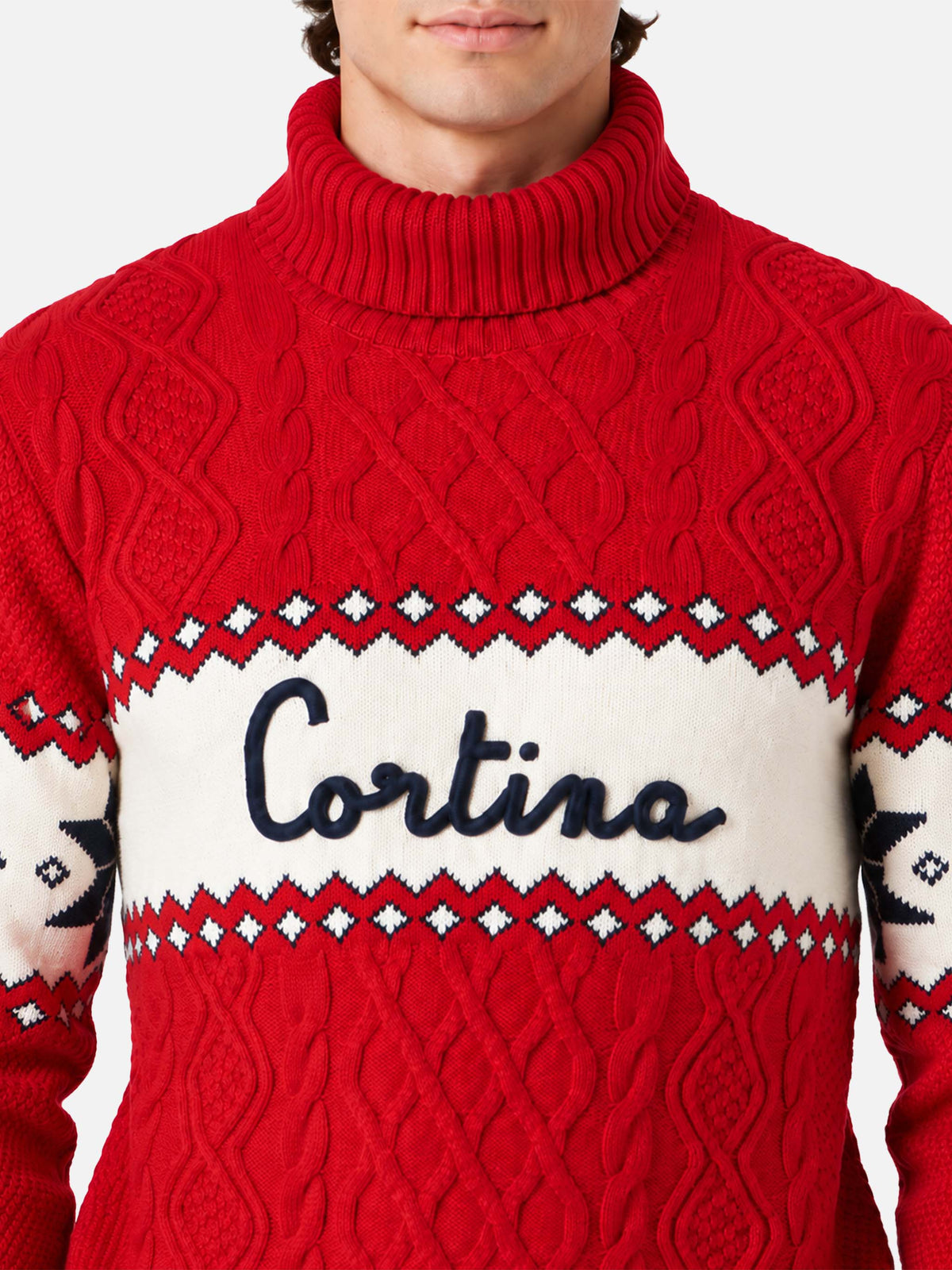 Pull à col montant avec lettrage Cortina 