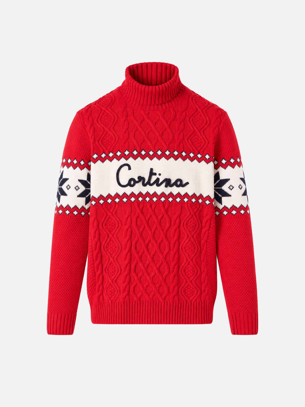 Pull à col montant avec lettrage Cortina 