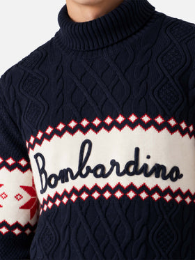 Pull à demi-col montant avec lettrage Bombardino 