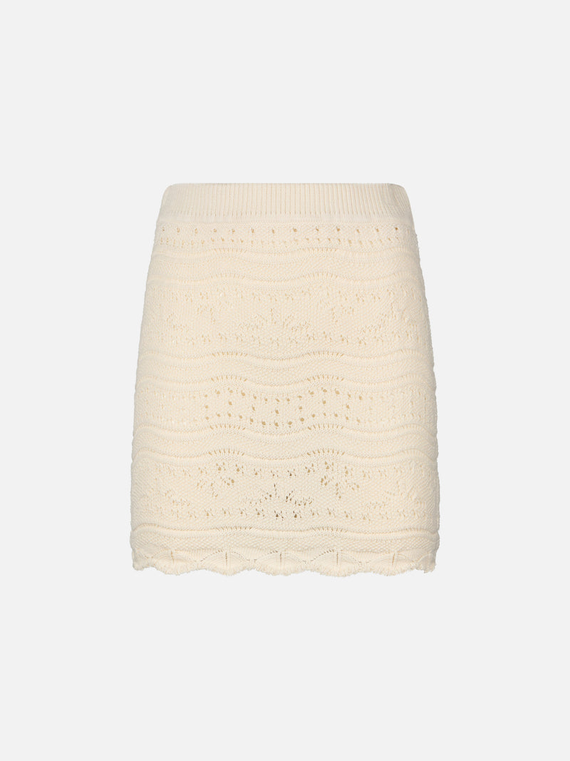 Woman cotton knit mini skirt Apple