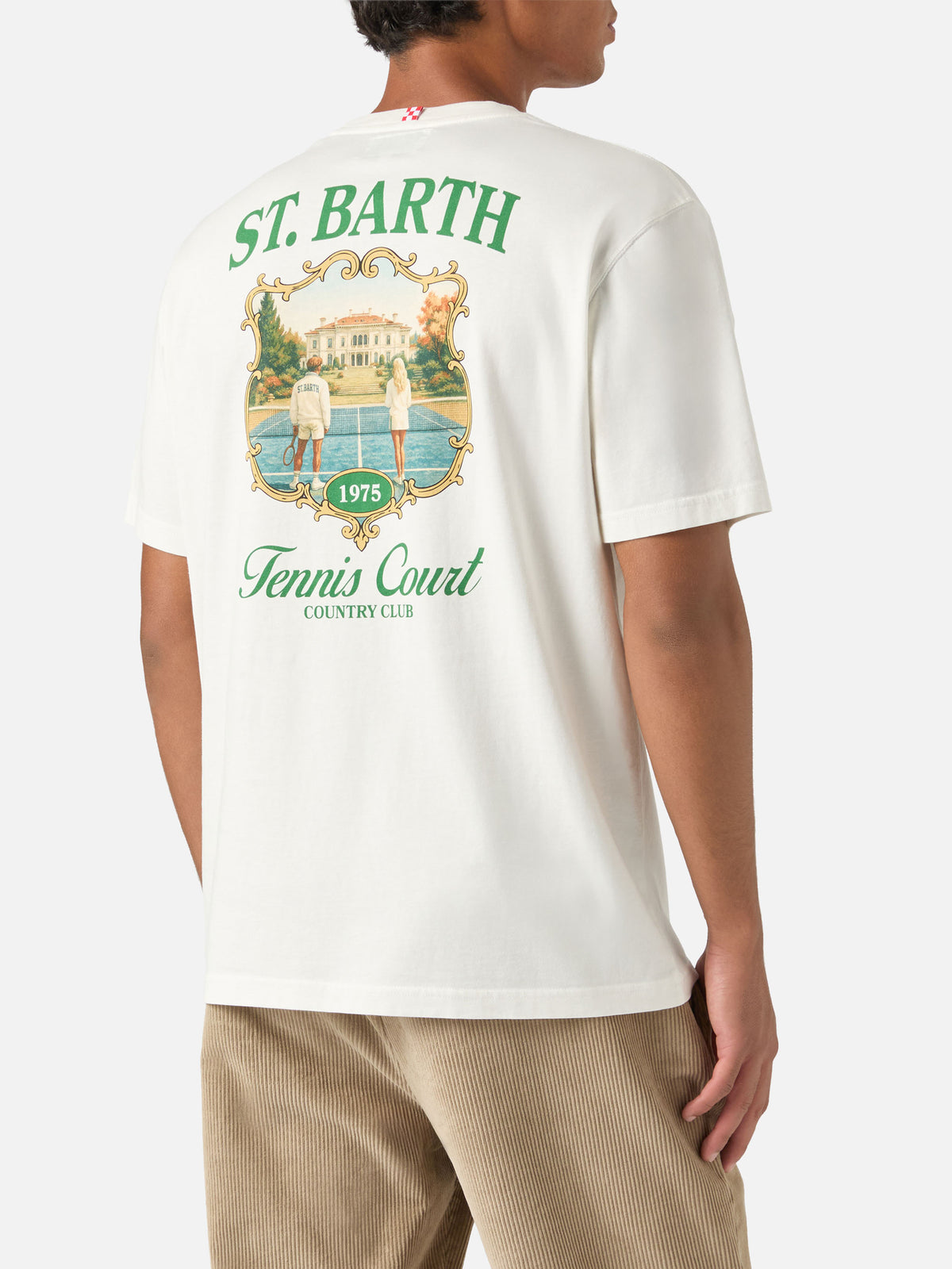 T-shirt en coton Off white Arnott avec imprimé Tennis Court 
