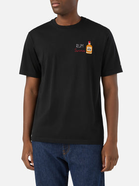 T-shirt en coton noir Arnott avec broderie Rum Service 