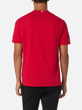 Herren-T-Shirt Arnott aus schwerer Baumwolle mit A Capodanno siamo dai Furstenberg-Stickerei | VACANZE DI NATALE SONDERAUSGABE