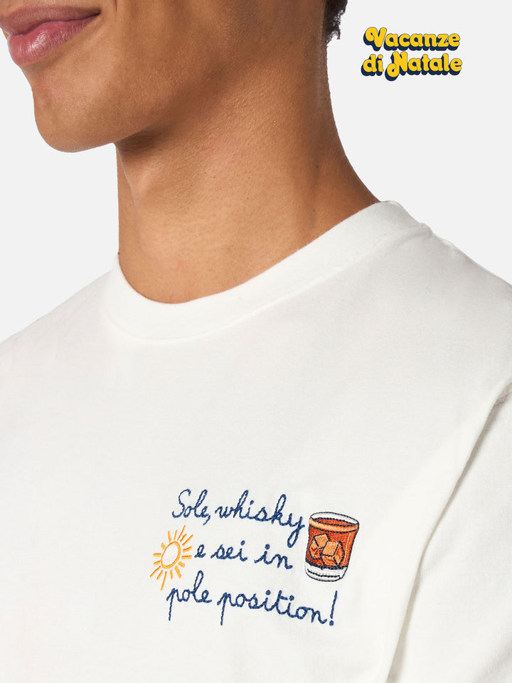 Herren-T-Shirt Arnott mit Stickerei „Sole, Whisky...“ | VACANZE DI NATALE SPECIAL EDITION