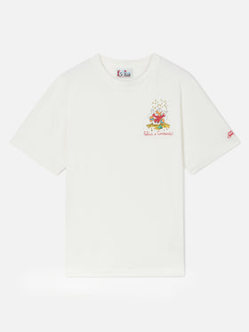 Camiseta Arnott en blanco con estampado de Scrooge McDuck y lettering Felici e Contanti 