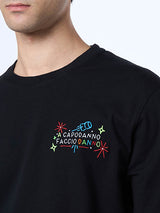 Herren-T-Shirt Arnott aus schwerer Baumwolle mit Capodanno Faccio Danno-Stickerei | INSULTI LUMINOSI SONDEREDITION