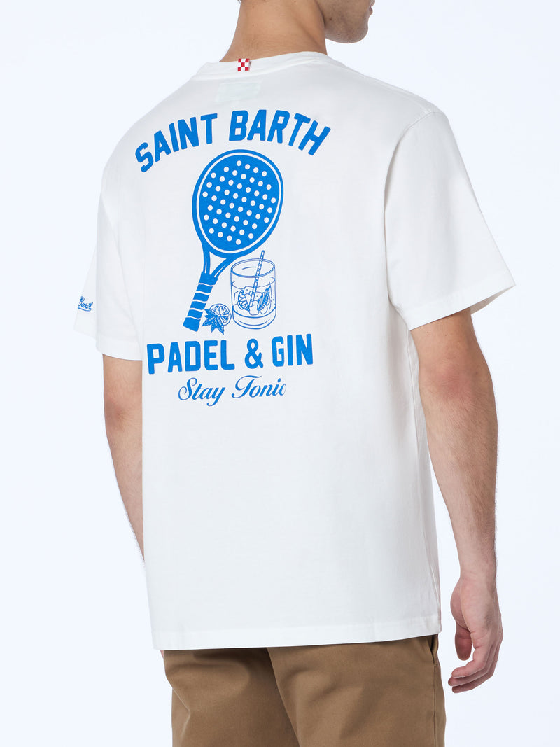 Man heavy cotton t-shirt Arnott with Padel gin tonic print