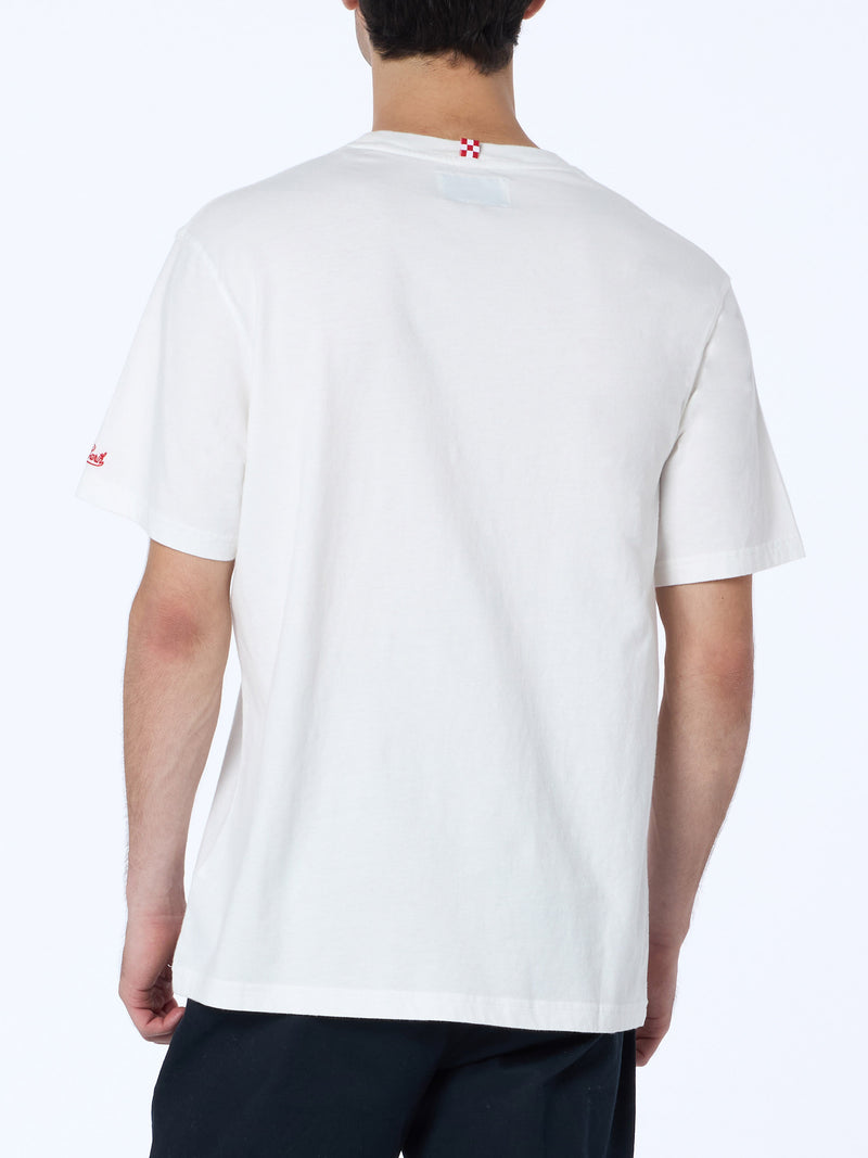 Man heavy cotton t-shirt Arnott with Ho bisogno di un amaro embroidery