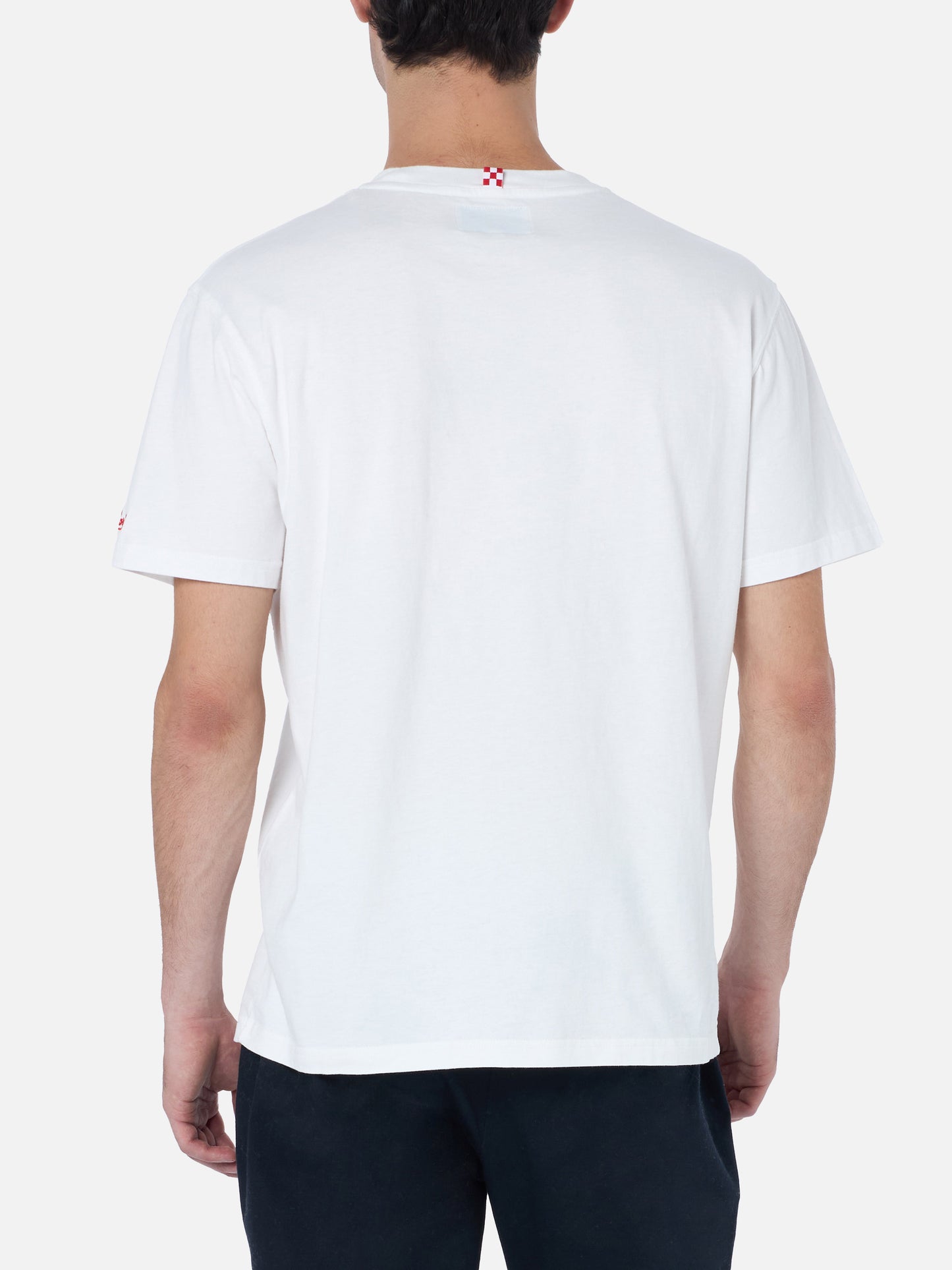 Man heavy cotton t-shirt Arnott with Christmas spirits in St.Barth embroidery