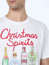 T-shirt da uomo in cotone pesante Arnott con ricamo Christmas spirits in St.Barth