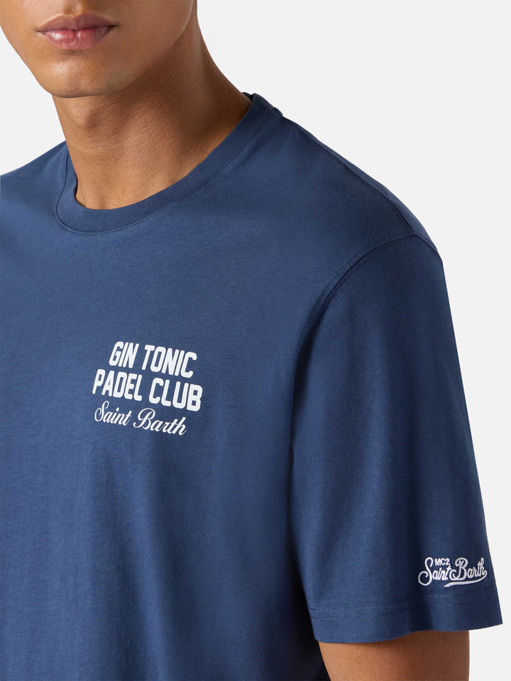 T-shirt Arnott in cotone blu con stampa Gin Tonic Padel Club