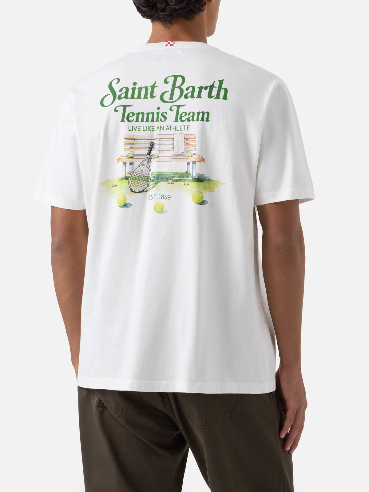 T-shirt Arnott blanc avec imprimé Saint Barth Tennis Team 
