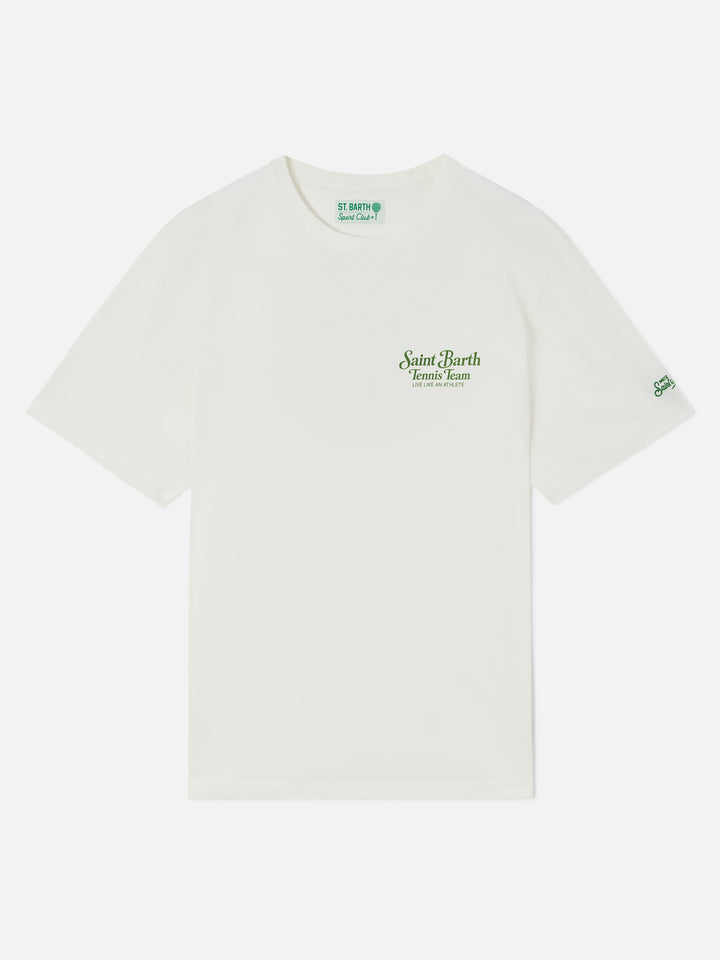 Arnott T-Shirt in Weiß mit Saint Barth Tennis Team-Print 