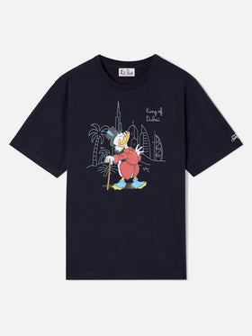 Camiseta de algodón orgánico azul marino blue Arnott con bordado King Of Dubai | Special edition 