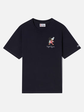 T-shirt en coton biologique Arnott blue avec broderie Night Pigiama | Special edition 