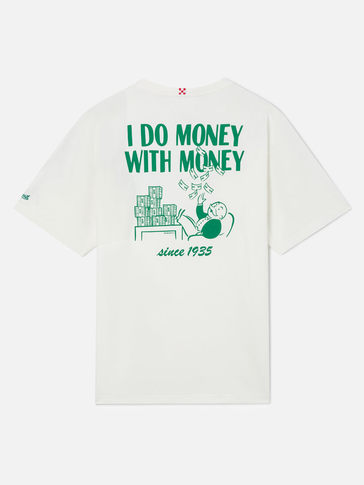 T-shirt Arnott off white in cotone organico con stampa I Do Money With Money | Special edition