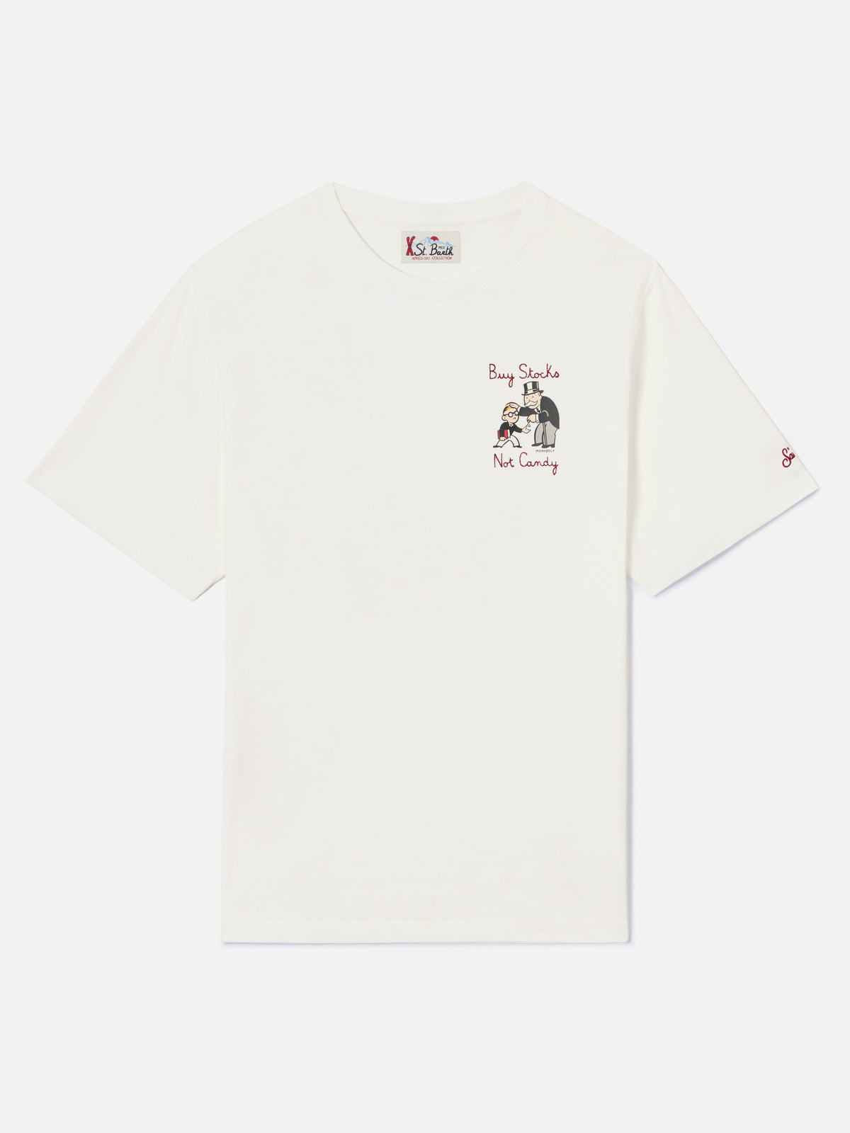 Off-White T-Shirt aus Arnott Baumwolle mit Stickerei Buy Stocks Not Toys | Special edition 