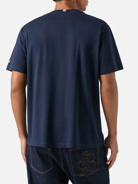 Marineblaues Baumwoll-T-Shirt blue Arnott mit Wall Street Print | Special edition 