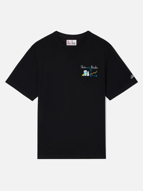 T-shirt Arnott noir avec broderie Shots and $tocks 