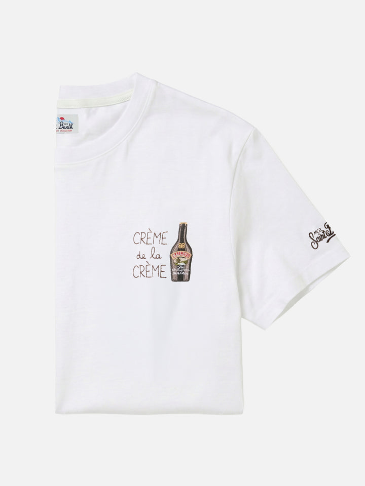 Off white Arnott cotton t-shirt with Crème De La Crème embroidery | Special edition