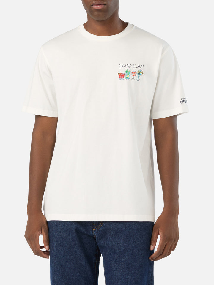 Camiseta de algodón off white Arnott con bordado Grand Slam 