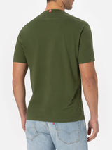 T-shirt da uomo verde militare Arnott con ricamo St. Barth