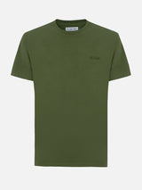 Man military green t-shirt Arnott with St. Barth embroidery