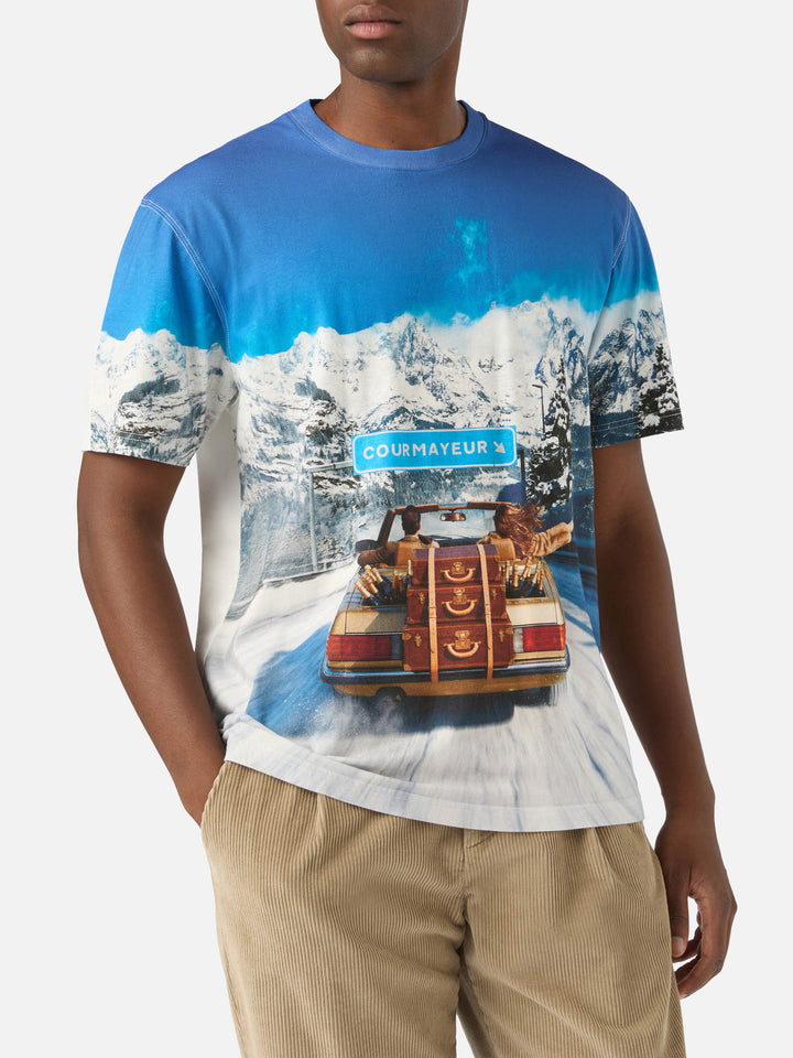 Weißes Arnott T-Shirt aus warmer Baumwolle mit Allover-Print | Special edition 