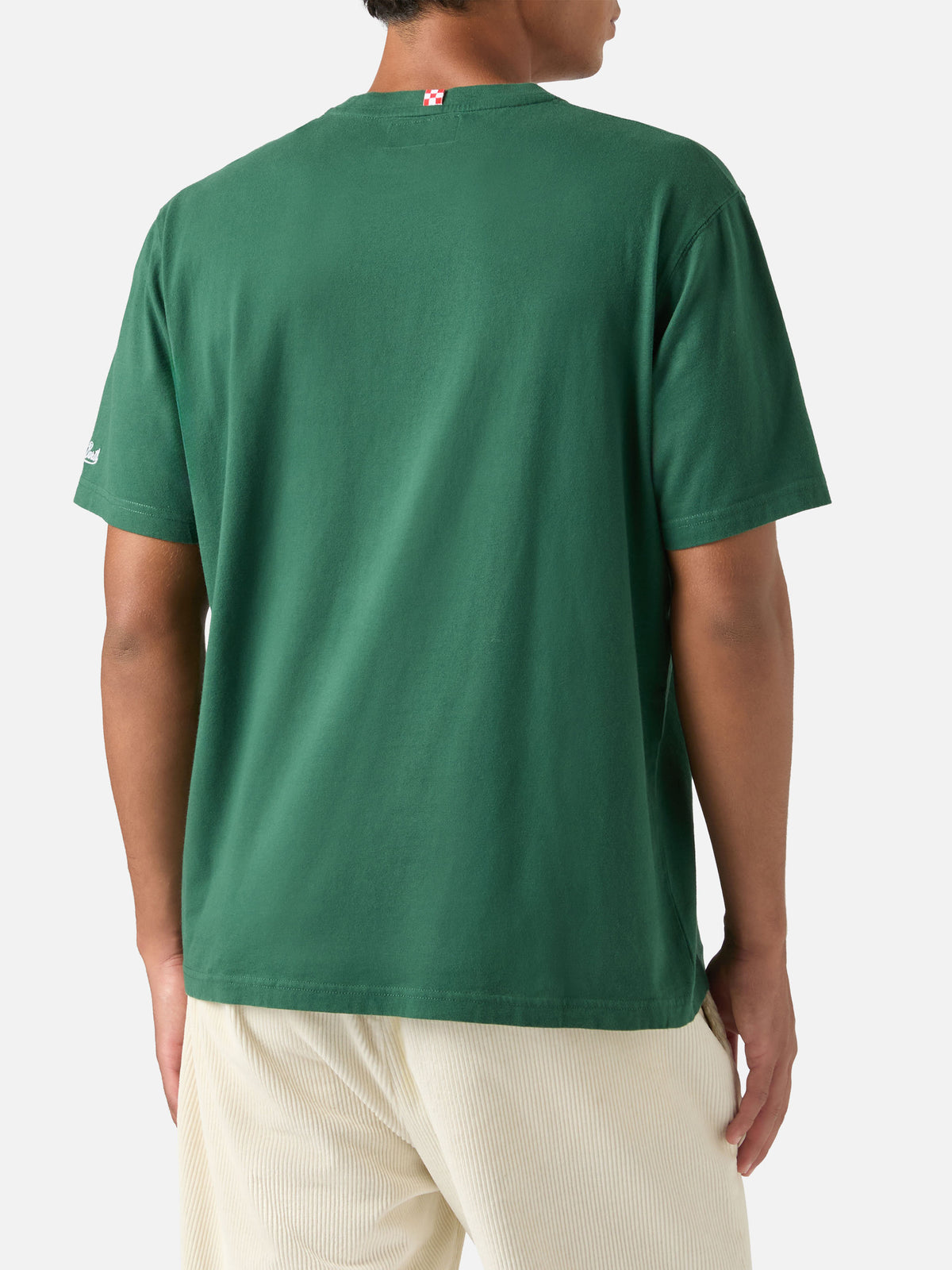 Camiseta de algodón cálido Arnott verde con bordado Christmas Spirit 