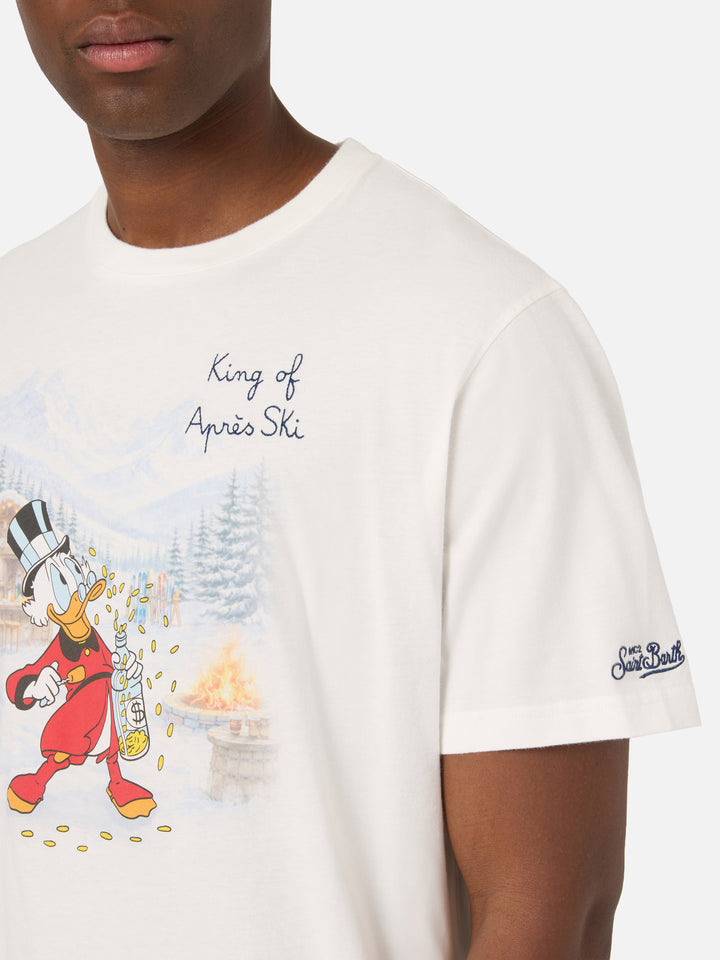 Arnott Warmes T-Shirt in Weiß mit Scrooge McDuck King of Après Ski-Print 