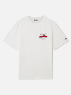 Arnott crewneck t-shirt in white with Solo Piste Rosse embroidery