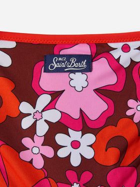 Aryanna bandeau bikini with retro flower print