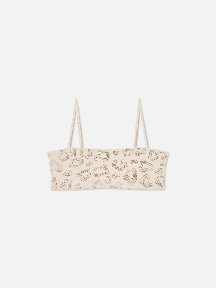 Athena animalier bandeau bikini top with rhinestones
