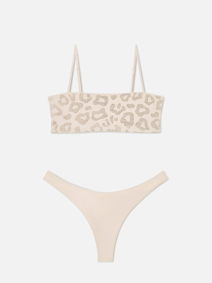 Athena Naomi animalier bandeau bikini with rhinestones