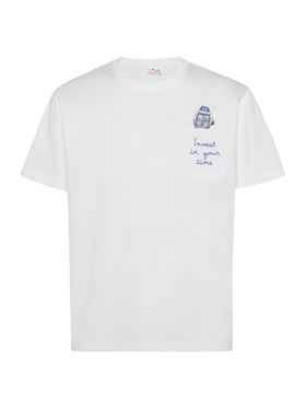 Cotton t-shirt Austin with embroidery and watch print
