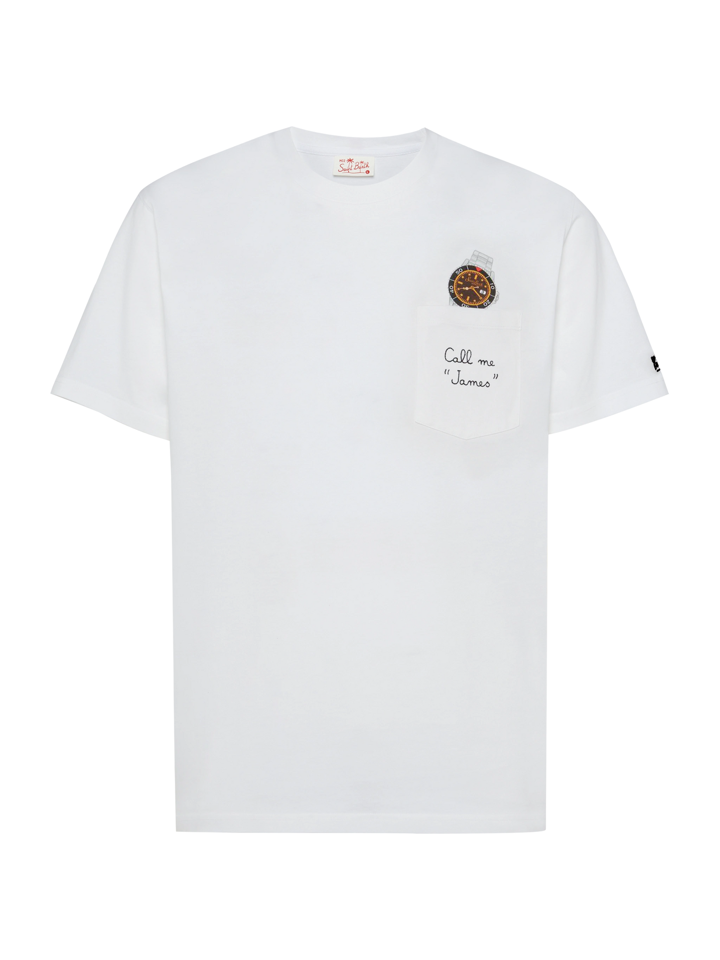 Cotton t-shirt Austin with embroidery and watch print