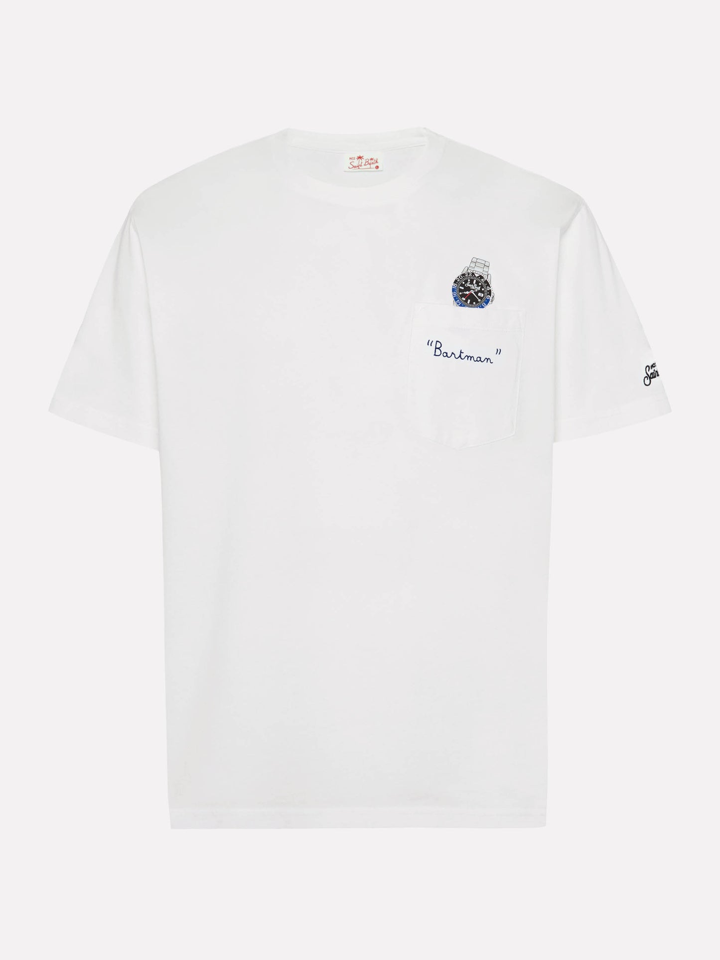 Baumwoll-T-Shirt Austin mit Stickerei und Uhrendruck
