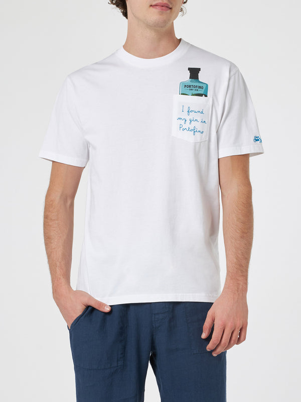 T-shirt da uomo in cotone Austin con ricamo Portofino Gin | PORTOFINO DRY GIN EDIZIONE SPECIALE