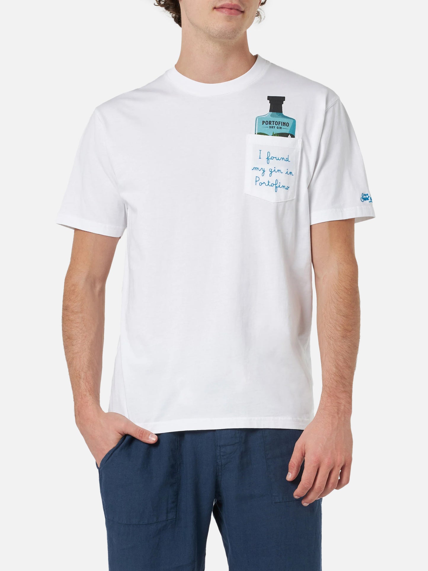 Herren-Baumwoll-T-Shirt Austin mit Portofino Gin-Stickerei | PORTOFINO DRY GIN SONDEREDITION