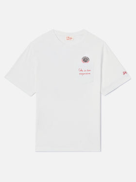 Camiseta de algodón Austin con bordado y estampado de reloj 