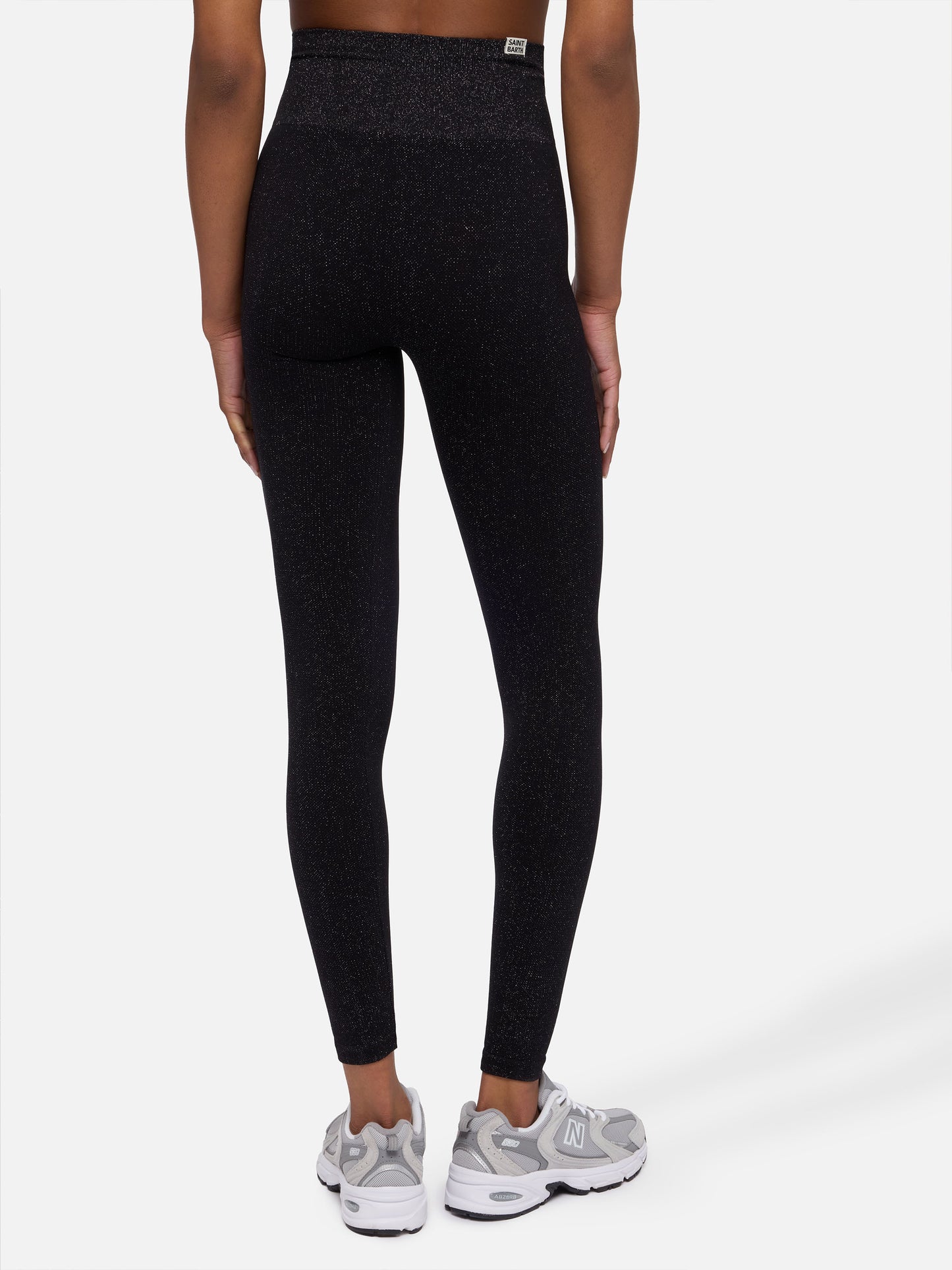 Schwarze Lurex-Leggings Avice