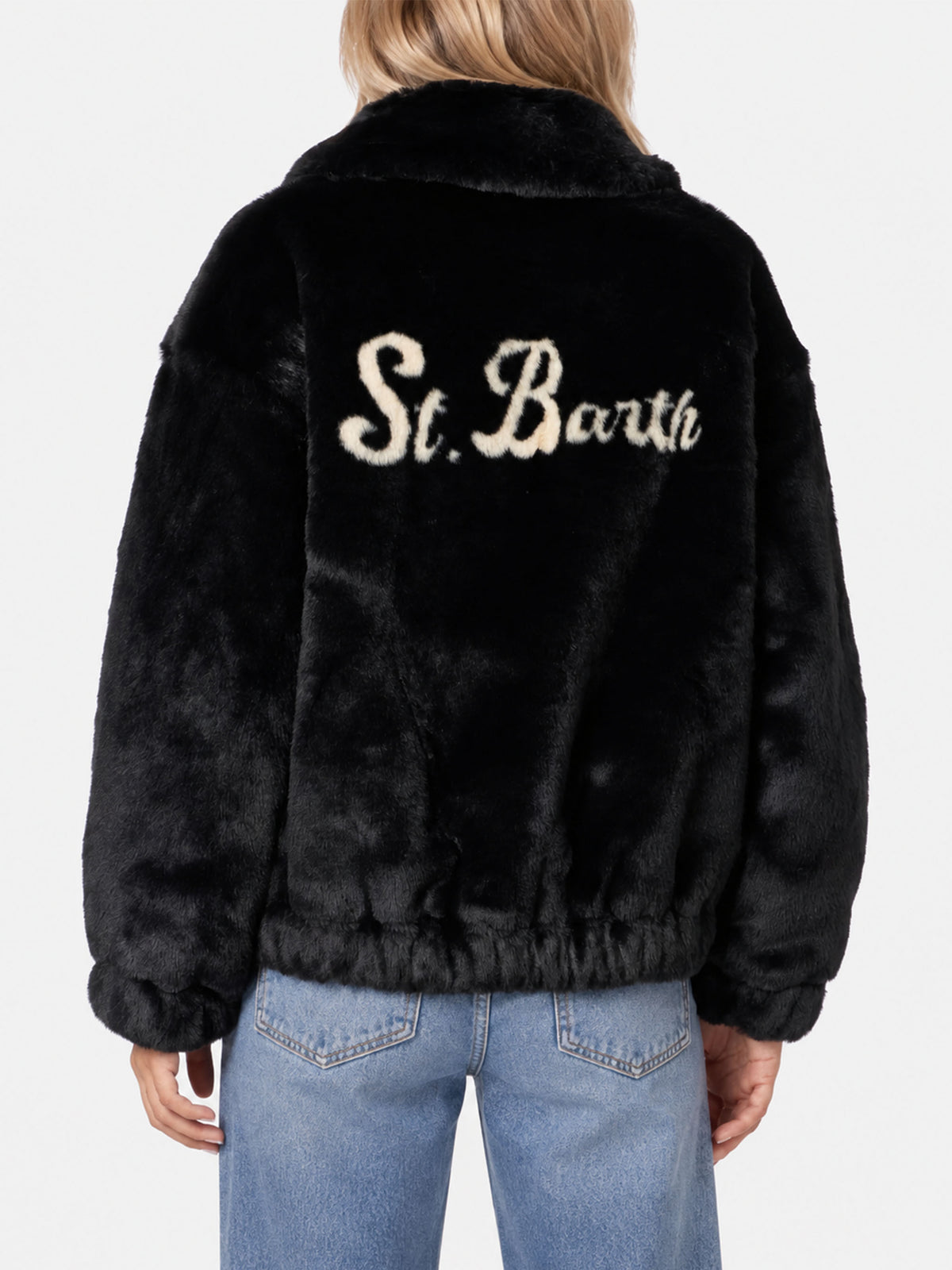 Bomber en fausse fourrure Aveline avec imprimé Saint Barth 
