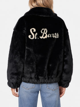 Bomber en fausse fourrure Aveline avec imprimé Saint Barth 